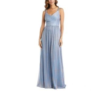 NWT, Nightways Metallic Blue & Rose Gold Gown